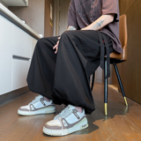 风E冰丝腰带九分裤男大桶裤宽松裤长裤萝卜裤男K233-P65控88，男装休闲裤，电商A005-1
