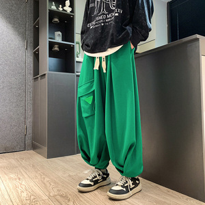 美式高街大口袋X小众设计华夫格工装裤篮球运动裤男K87-P68控88图片