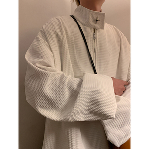 新中式I立领拉链卫衣男ins小众金属拉链套头外套潮WY02-P65控88,不带帽卫衣搭配冬天图片