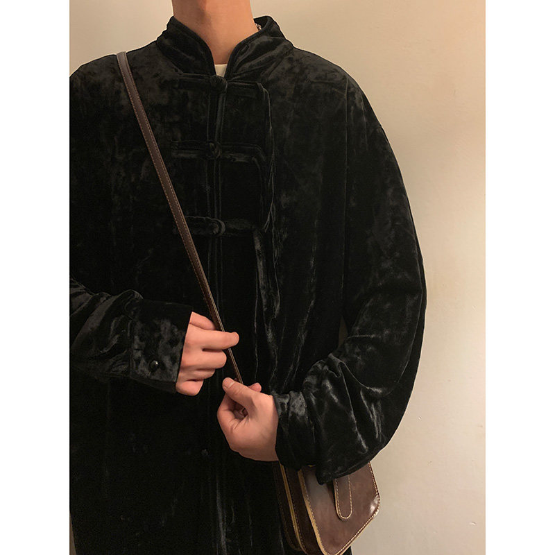 新中式E盘扣过年喜庆舞台演出金丝绒衬衫夹克外套男CS29-P65控78,男装夹克,电商A005-1