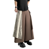 风不规则拼接新中式裙裤慵懒垂感阔腿西裤K161-P85控108，男装西裤，电商A005-1