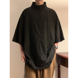 风A新中式风高领盘扣破洞镂空乞丐装冰丝t恤T35-P68控88，男装T恤，电商A005-1