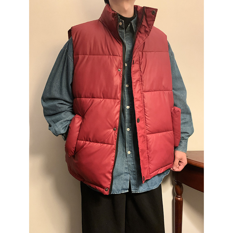 纯色R宽松男生保暖外套加厚冬季棉袄背心马甲秋MJ528-P88控118,男装背心/马甲,电商A005-1