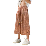 新中式G香云纱龟裂纹冰丝透气盘扣直筒七分裤男DK173-特P58控78，男装牛仔裤，电商A005-1