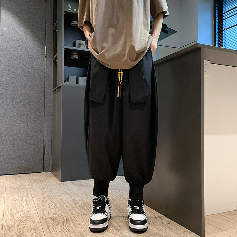 新中式C风小众设计冰丝嘻哈飞鼠裤哈伦裤K158-P58控78图片