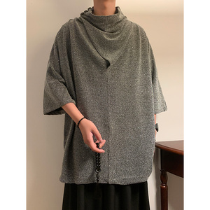 新中式E山本风舞台演出亮闪闪满天星高堆领短袖t恤T56-P65控88