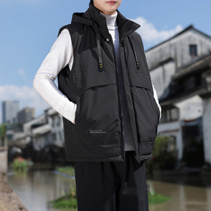 连帽工装大口袋C保暖外套加厚冬季棉袄背心马甲秋MJ525-P98控138图片