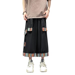 风L民族风中式棉麻宽松大裤裆舞蹈阔腿七分裤男DK220-P68控88图片