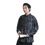 新中式风H风扎染链条嘻哈暗纹盘扣衬衫t桖男CS20-P68控88，男装T恤，电商A005-1