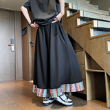 民族风D复古中式冰丝宽松大裤裆舞蹈演出裙裤阔腿裤K236-P78控98，男装民族服装，电商A005-1