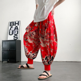 超大码8XL风小众设计龙纹九分裤哈伦裤飞鼠裤K268-P58控78，男装休闲裤，电商A005-1
