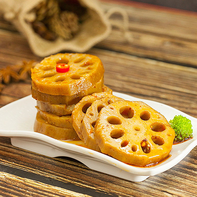 小胡鸭卤藕香辣藕片独立包装158g袋零食小吃麻辣卤藕片熟食素食