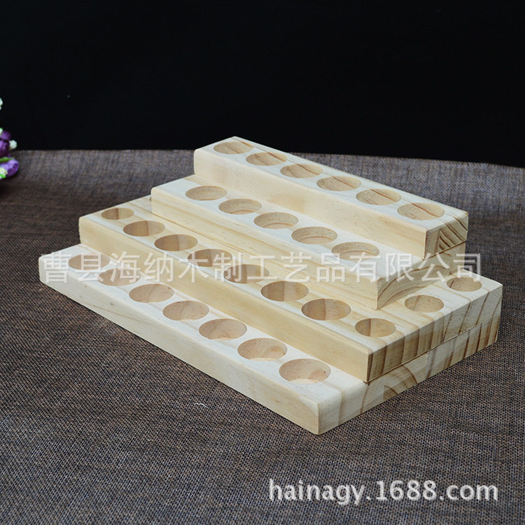 精油收纳盒展示架木质摆台多层护肤品整理陈列架子四层实木架新品