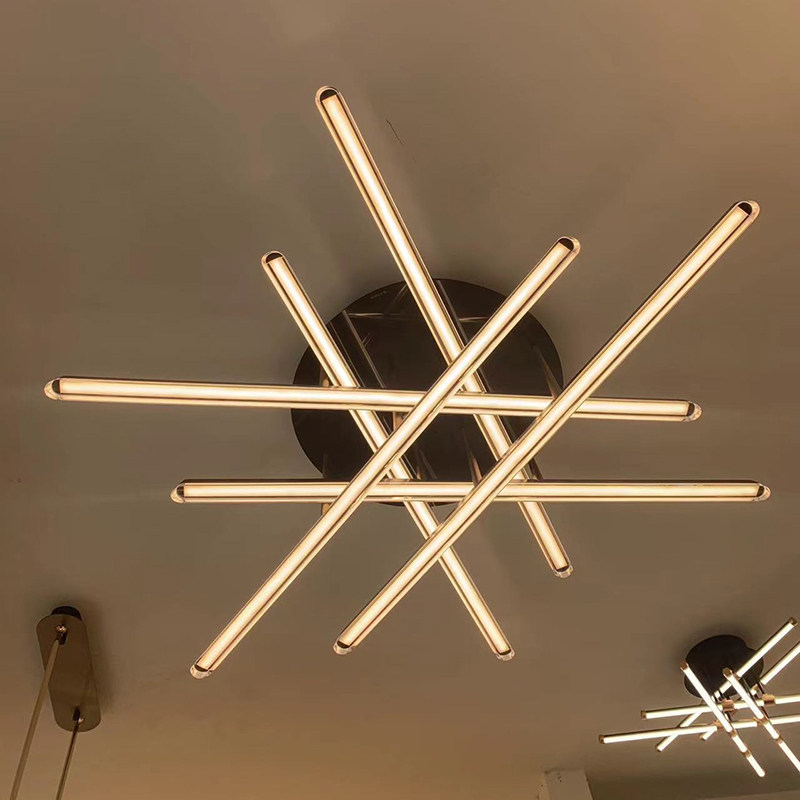 松伟新款led月落凝裳简约现代欢乐颂线条几何客厅餐厅卧室吸顶灯