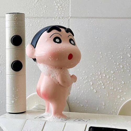 蜡笔小新手办日漫手办摆件桌面野原新之助模型公仔洗澡小新GK