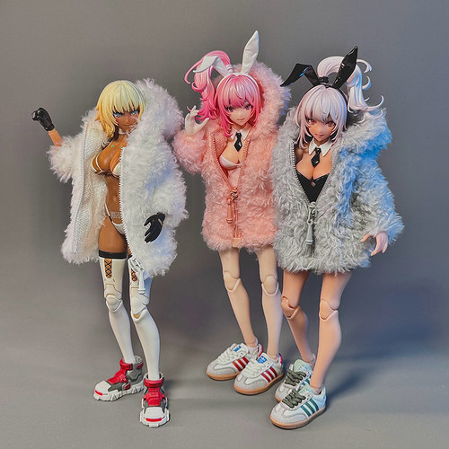1/12吊带裙女ob11azone娃衣figma女神装置shf机娘兔女郎毛绒外套