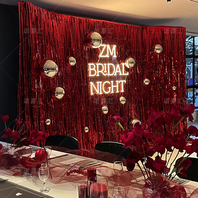 流苏雨丝帘派对舞台背景墙装饰