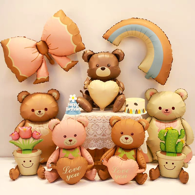 小红书爆款坐立小熊铝膜气球