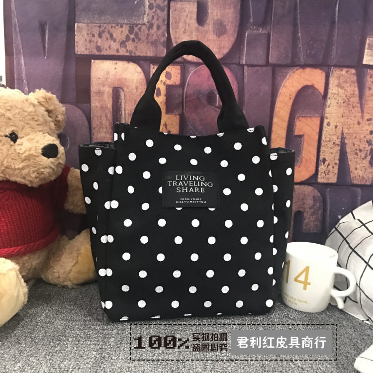 带水杯位 韩版帆布便当包饭盒袋手提女包 妈咪包包