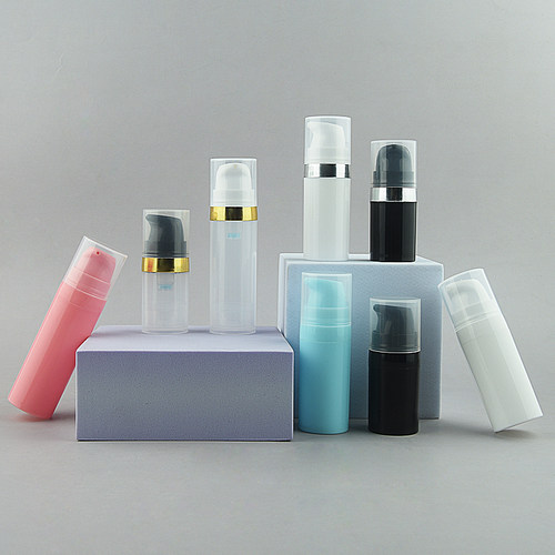 5ml/10ml/30毫升PP白色翘嘴迷你卡扣真空瓶乳液化妆品旅行分装瓶