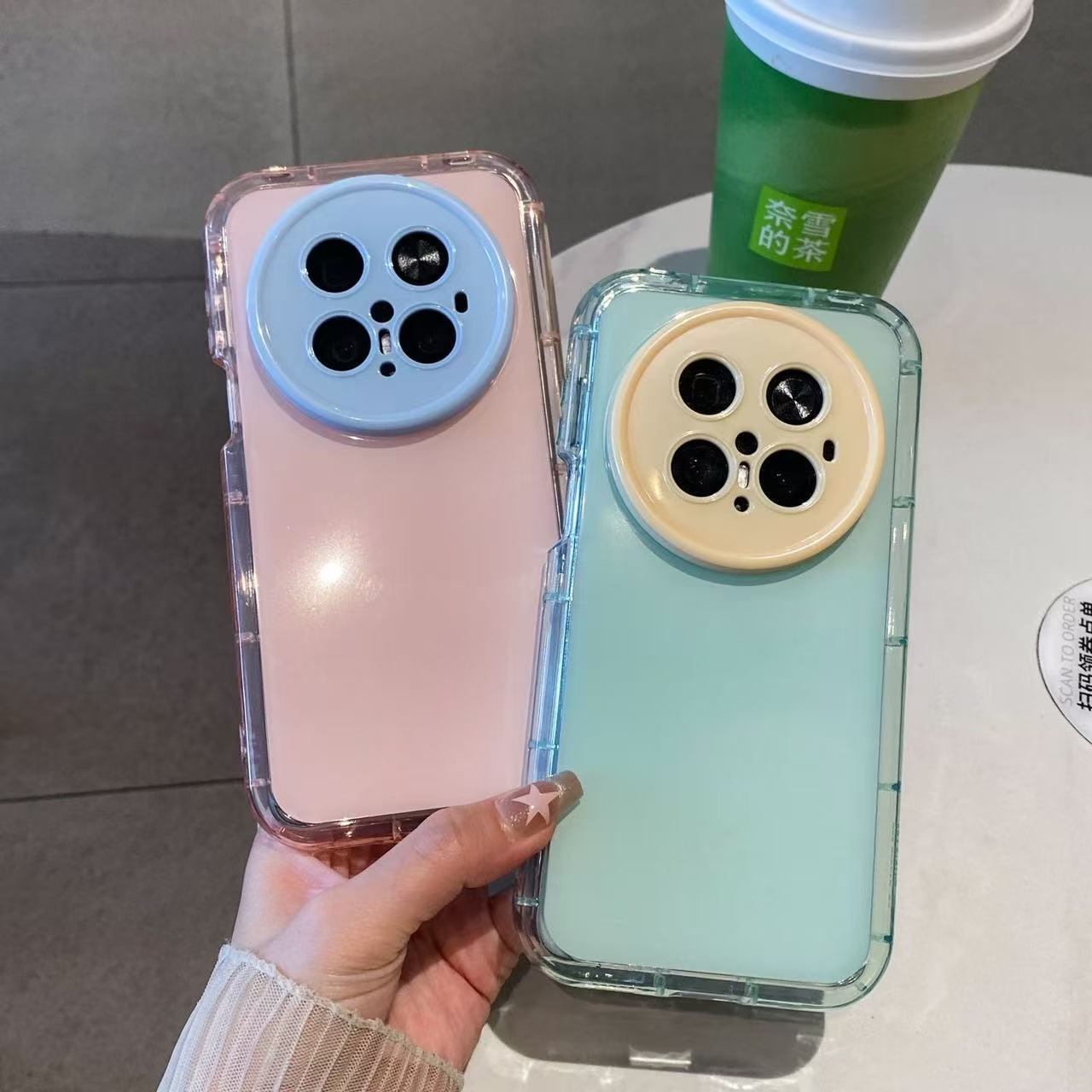 多巴胺果冻泡芙华为Mate70Pro亚克力防摔手机壳Mate70简约Mate60Pro+镜头全包Mate50纯色Mate40/30保护壳