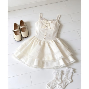 女童大童法式甜美蓬蓬连衣裙早春洋气穿搭蛋糕裙针织开衫两件套装