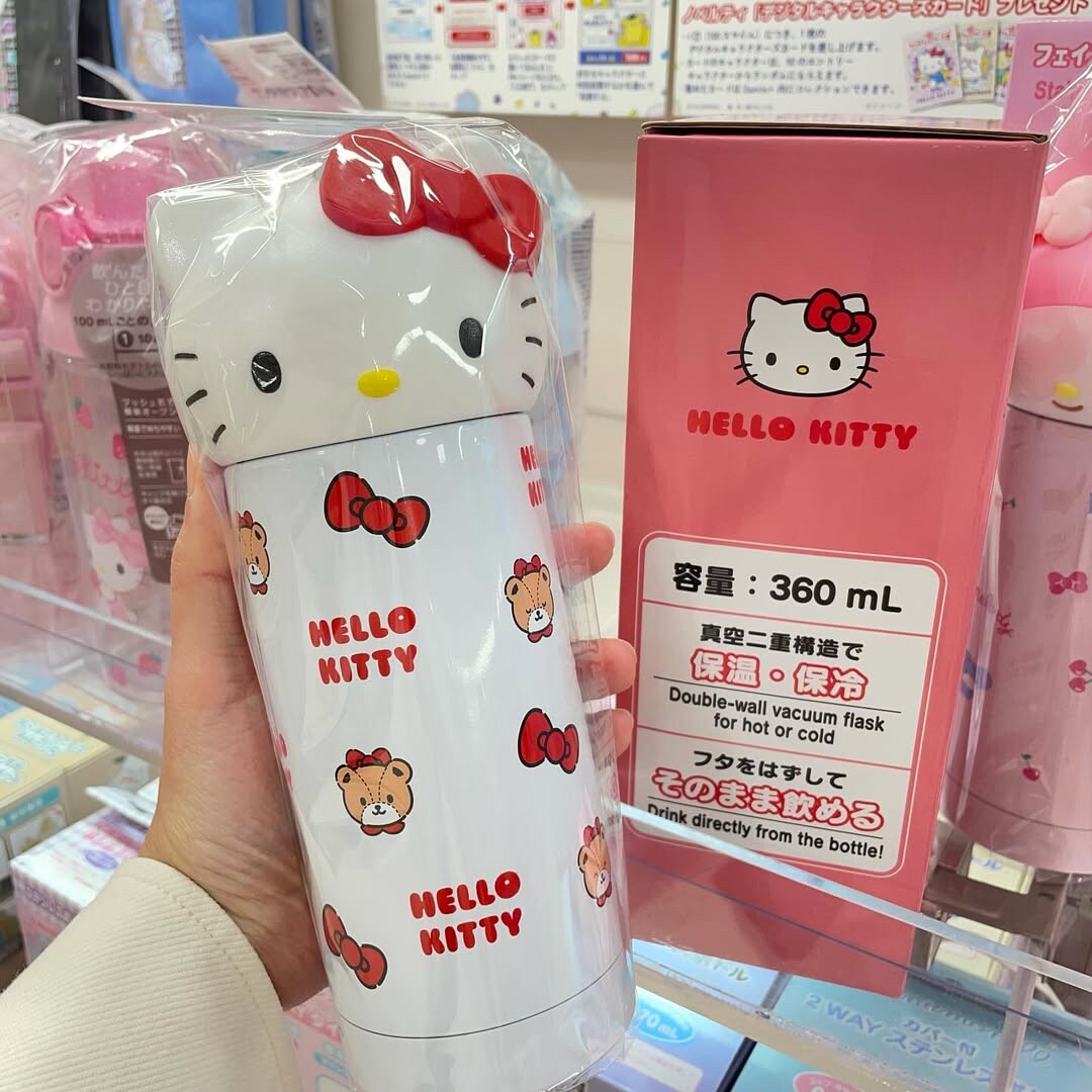 日本限定三丽鸥sanrio立体造型不锈钢保温杯kitty美乐蒂凉水杯
