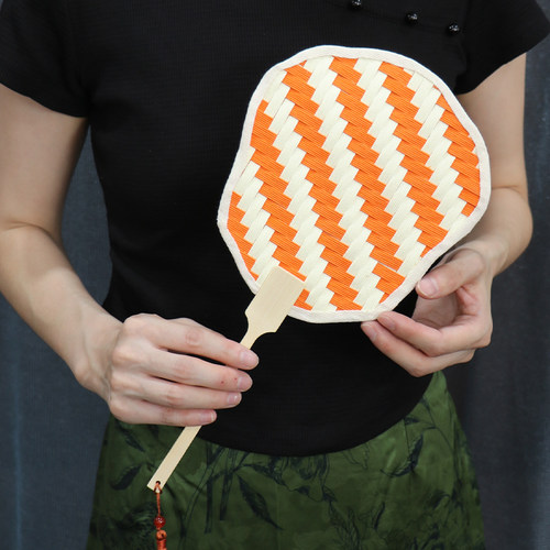 宽纸藤编织扇子diy手工材料包竹编非遗古风蒲扇劳技课亲子团建