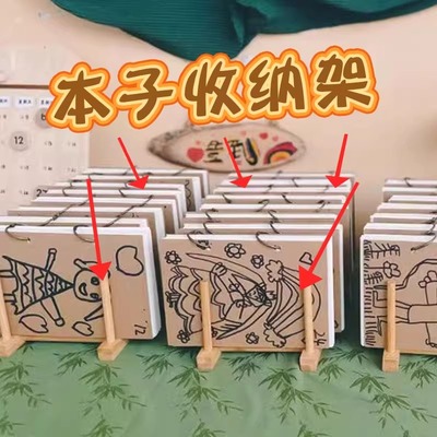 幼儿园原木架子环创绘画作品展示墙饰贴美工区角教室布置装饰材料