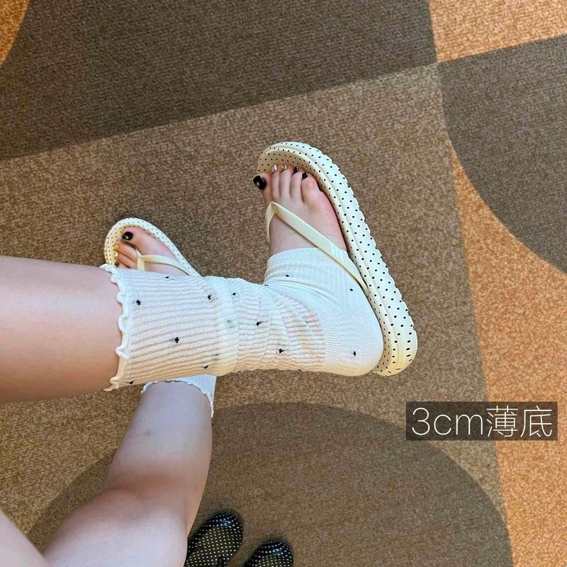 韩系波点人字拖女夏外穿防滑夹脚拖鞋2026新款绝美不累脚沙滩凉拖