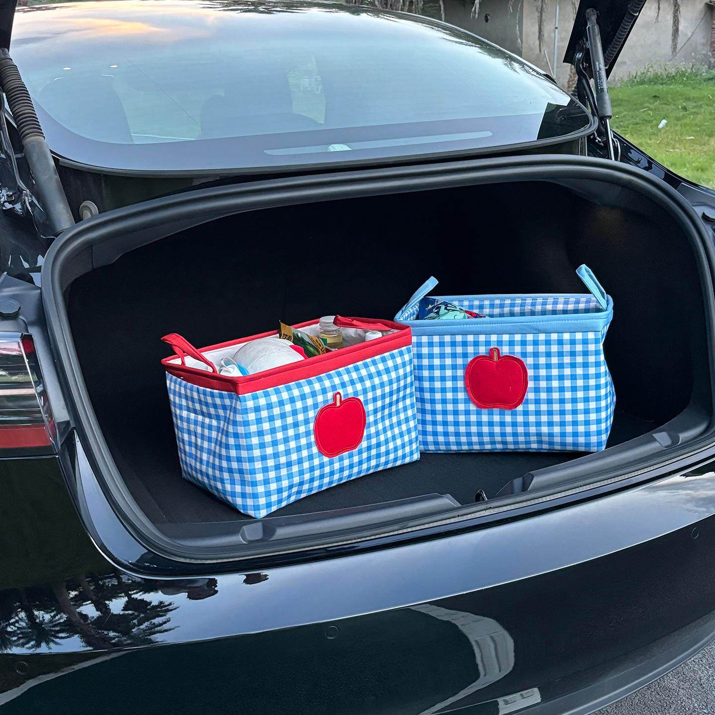 汽车车载后备箱收纳箱实用型多功能副驾驶出行尾箱整理杂物储物箱