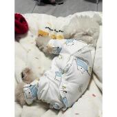 狗狗睡衣猫咪小型犬专用家居服比熊秋冬四脚衣夹棉包肚猫咪衣服