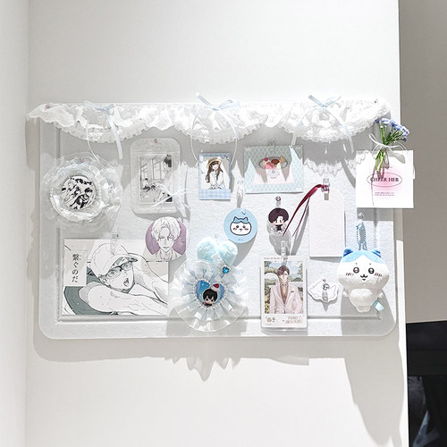 毛毡板展示墙拍立得照片墙免打孔吧唧小卡整理贴首饰上墙收纳墙贴
