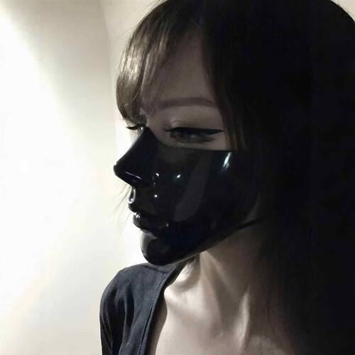 建模脸覆面系黑色半脸面具禁欲系高鼻梁女王氛围感拍照出片