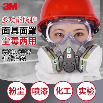 3m6200+6006防毒面具七件套面罩