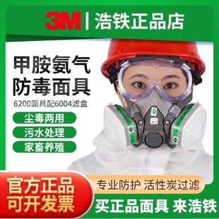 6004防毒面具防氨气甲氨自吸过滤臭味专用冷库氨用半面罩 6200