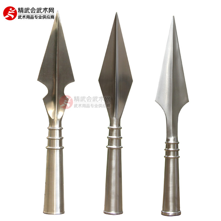 新品红缨枪头不锈钢一体锻造霸王枪长矛头武术道具器械红樱枪戟