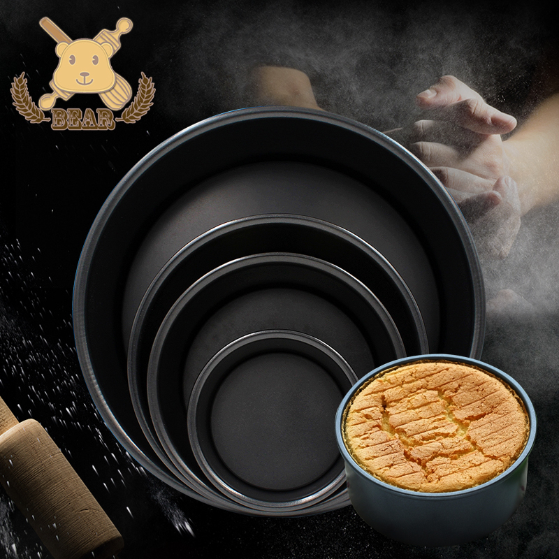 0圆形黑色不沾戚风蛋糕模