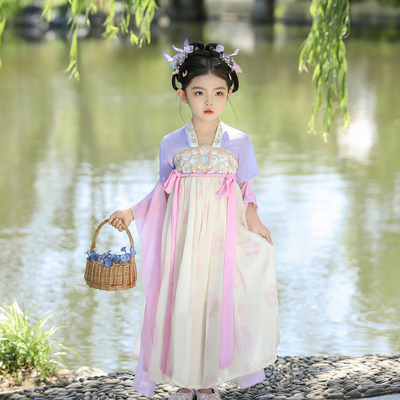 女童汉服儒裙超仙2024夏季新款短袖薄款曹县新款中国风大童连衣裙