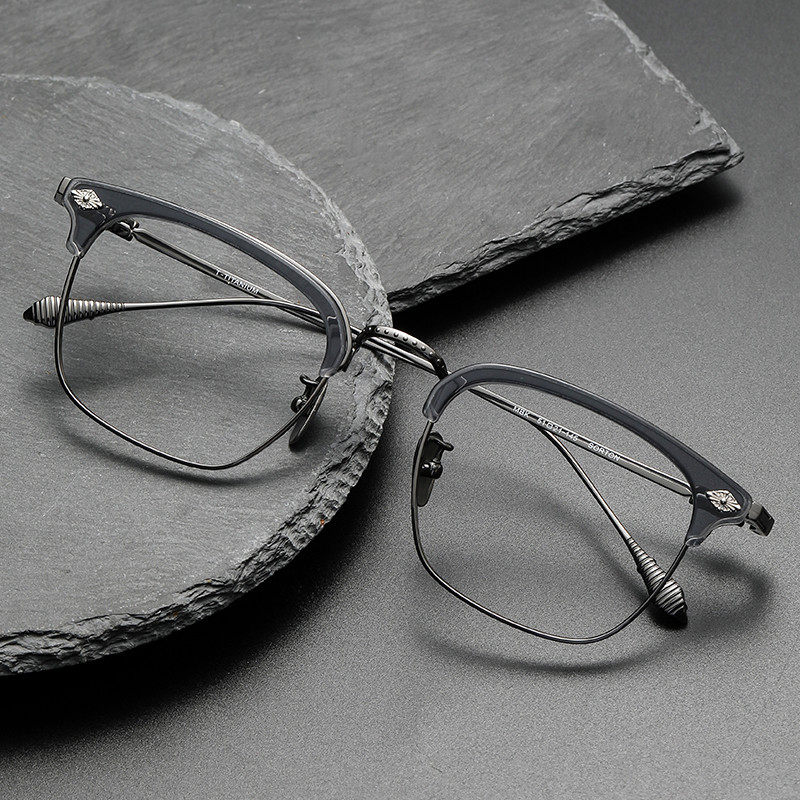 克罗星同款纯钛镜框全钛Sorton近视眼镜男复古变色板材网红眼镜女