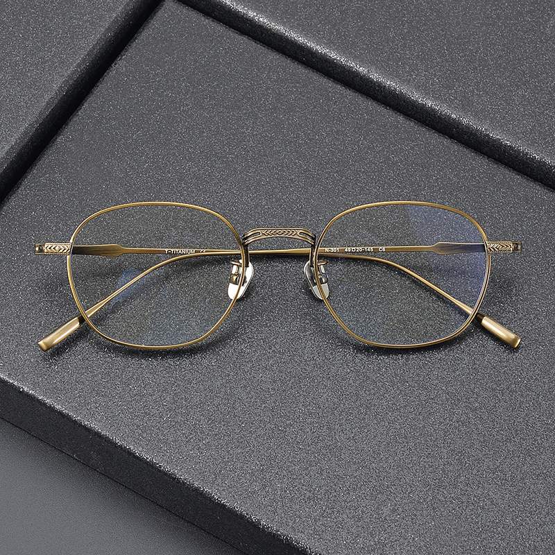 内藤熊八同款N-301复古眼镜小框可配高度数超轻纯钛防蓝光眼镜框