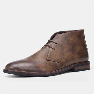 Men Desert Chukka Boots Leather Shoes Plus Size 工装沙漠靴男