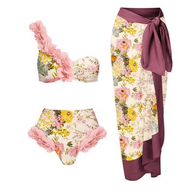 Lace up high waisted summer swimming bikini系带夏游泳比基尼