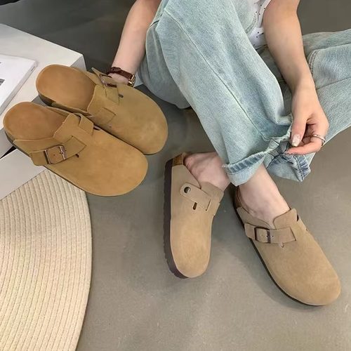 大码增高厚底软木底勃肯半拖女鞋