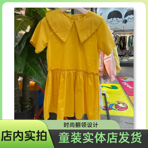 精品童装简约大方甜美纯色女童连衣裙M1906LLJP5143