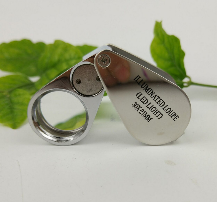 30倍60倍地质放大镜高倍LED灯看钻石腰围码玉石珠宝古玩鉴定工具