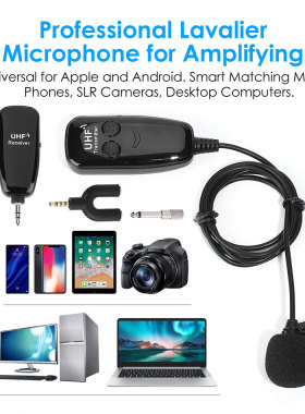 2.4G Wireless Lavalier Lapel Clip-on Mic for iPhone Android