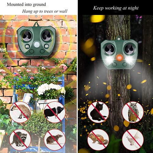 太陽光鳥よけ器屋外の赤白爆閃動物よけ器太阳能驱鸟器