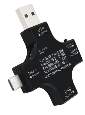 New 2 in 1 Type C USB Tester Power Meter Testers LCD Digital