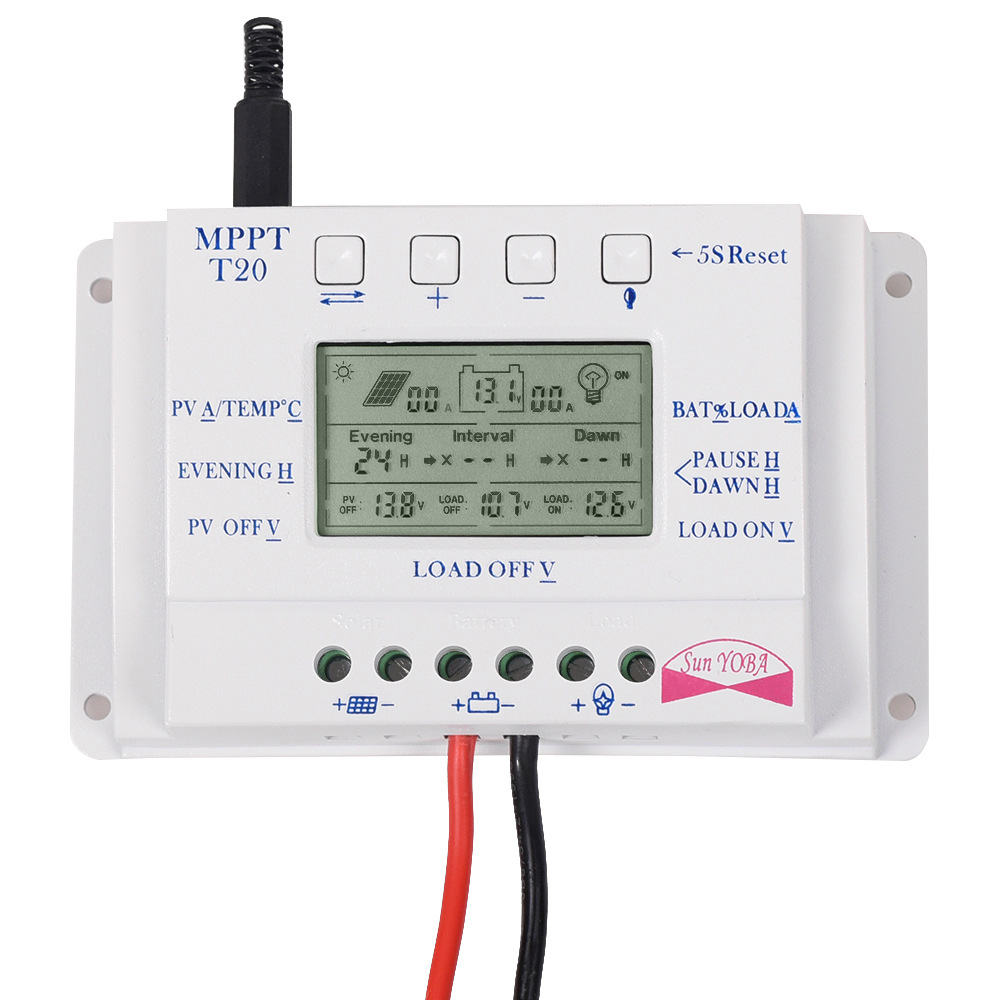 English version of solar controller 20A 12/24V MPPT LCD
